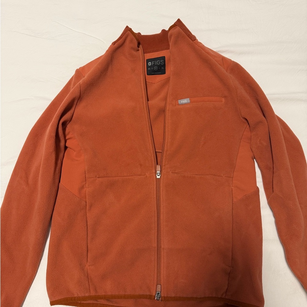 FIGS Terracotta On Shift Fleece Jacket Medium